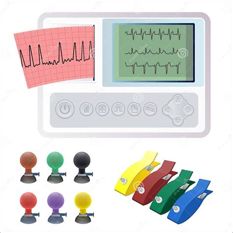 Electrocardiografía Ecg O Máquina Del Ecg Que Registra La Actividad