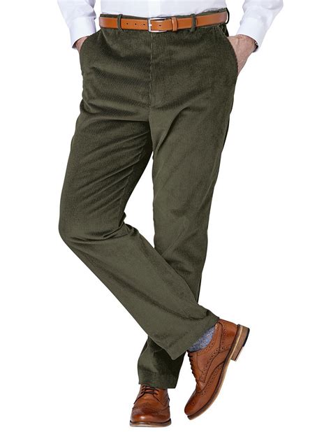 Chums Mens Corduroy Cotton Trouser Pants With Hidden Extra