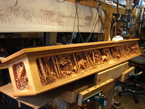 Custom Woodcarving Carved Fireplace Mantels