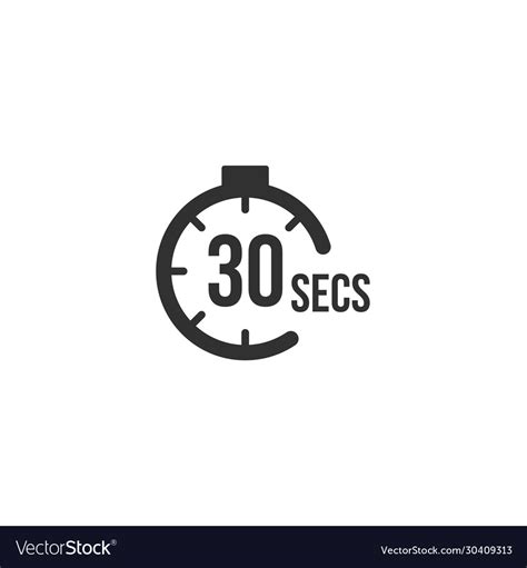30 Seconds Countdown Timer Icon Set Time Interval Vector Image