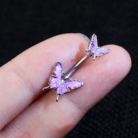 Belly Button Rings 14g Belly Rings Belly Piercing Butterfly Etsy