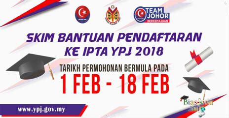 Selamat maju jaya pemohon membuat permohonan biasiswa tawaran di malaysia tahun 2020. skim bantuan pendaftaran ke ipta yayasan pelajaran johor ...