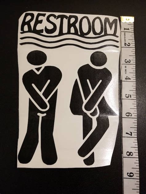 Restroom Unisex Bathroom Door Vinyl Sticker Sign Home Etsy