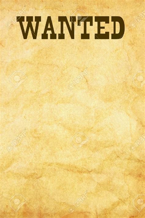 Downloadable Wanted Poster Template