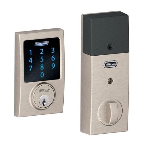Schlage Century Satin Nickel Electronic Connect Smart Deadbolt With