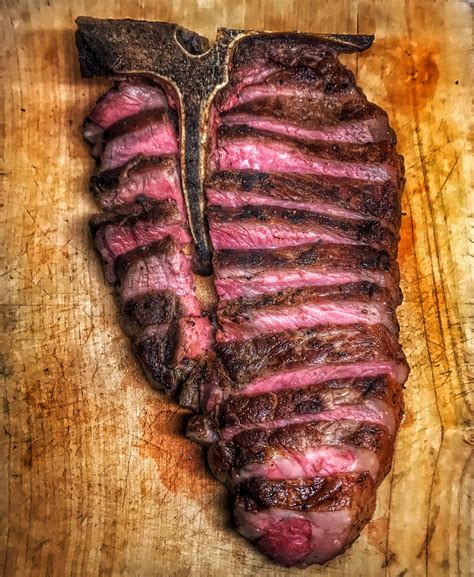 28oz T Bone Steak Cooked Medium Rare Homemade Oc Rfoodporn