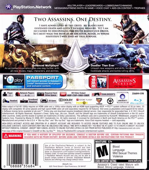 Assassin S Creed Revelations Playstation Box Cover Art