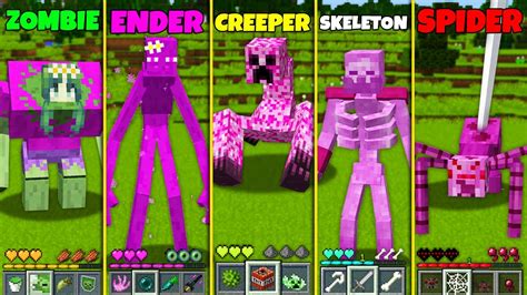 Girls Zombie Enderman Spider Skeleton Creeper In Minecraft Animation My Craft Youtube