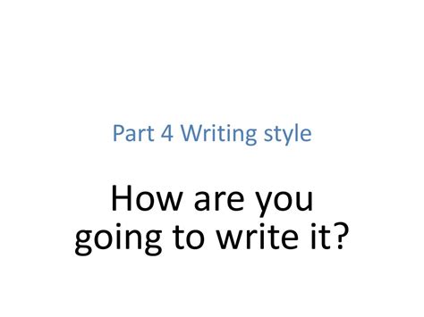 Advanced Writing Skills Sample Slides