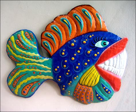 Whimsical Fish Tropical Fish Metal Wall Art Painted Metal Art 34