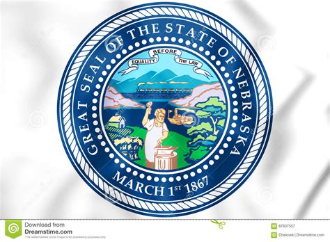 State Seal Of Nebraska Usa Stock Illustration Illustration Of Flag