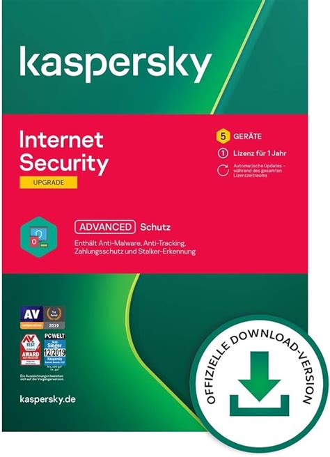 Kaspersky Internet Security 2021 Upgrade 5 Geräte 1 Jahr Windows