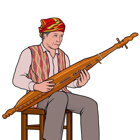 Kudyapi Kutiyapi Folk Music Instruments Boat Illustration