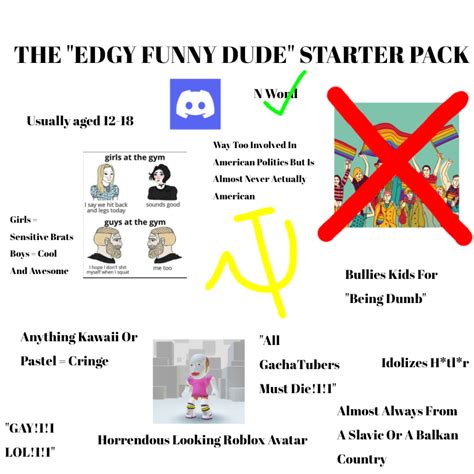 The Edgy Funny Dude Starter Pack Rstarterpacks Starter Packs