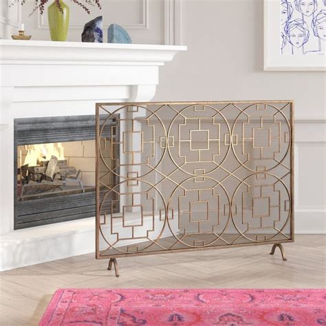 Union Rustic Danna Single Panel Iron Fireplace Screen And Reviews
