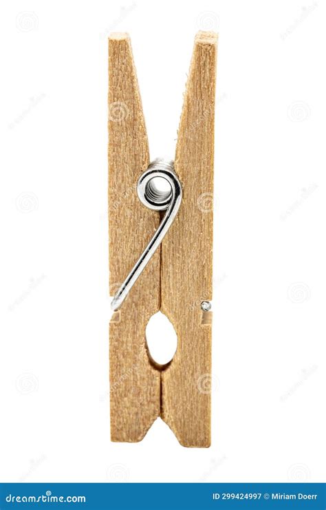 Single Retro Wooden Clothespin Stock Image Image Of Macro White