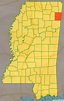 Map of Itawamba County, Mississippi