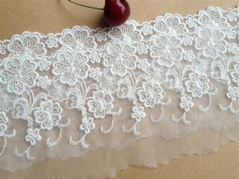 pretty embroidery lace wedding fabric lace white tulle lace etsy