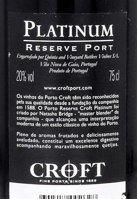 Lote 2166 Porto Croft Platinum Garrafa De Vinho Do Porto Croft