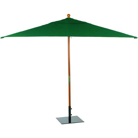 Oxford Garden 10 Ft Rectangular Wood Patio Market Umbrella With Pulley