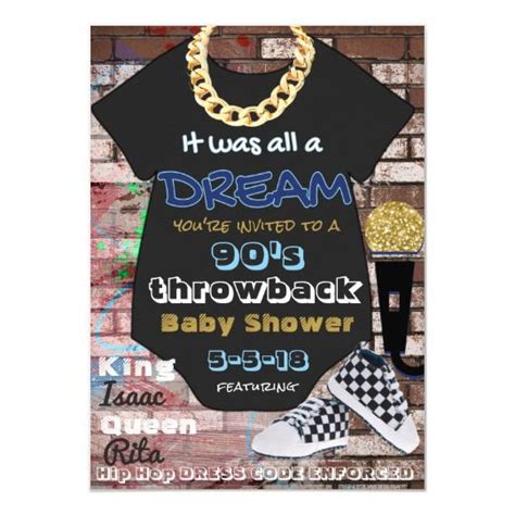 90s Hip Hop Urban Boy Baby Shower Invitations In 2022