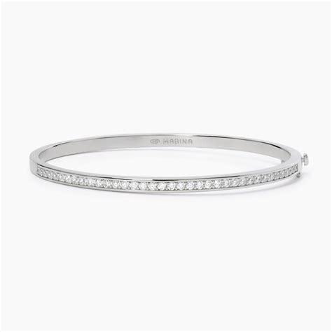 Bracciale Rigido In Argento Con Zirconi Bianchi Mabina