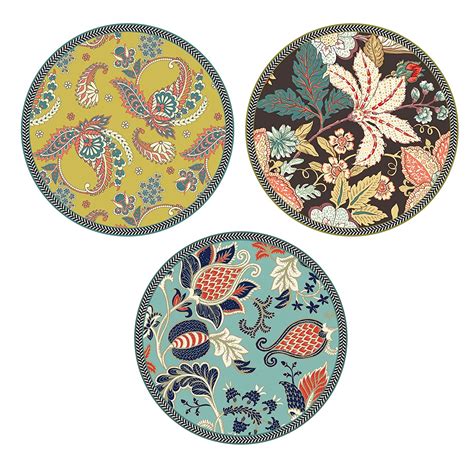 Buy Real Art Wall Hanging Ceramic Plates 10 3 Pcs Set Multicolor