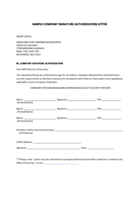 You have to remember that the information that you will include in the letter can affect the entire. Sample Company Signature Authorization Letter printable pdf download