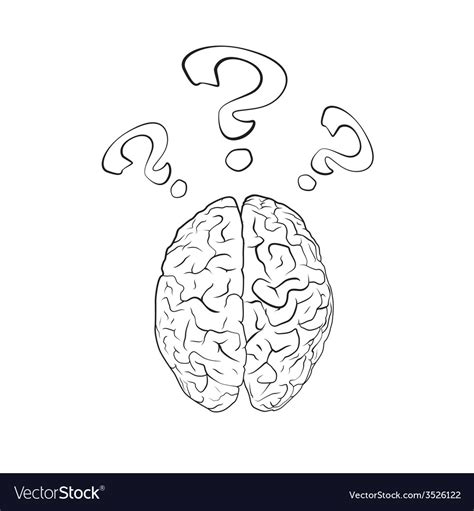 Brain With Question Mark Royalty Free Vector Image