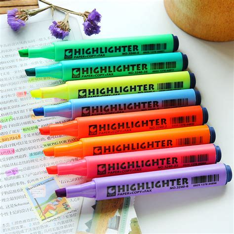 1x Lovely Solid Marker Fluorescent Pen Marking Canetas Learn Office