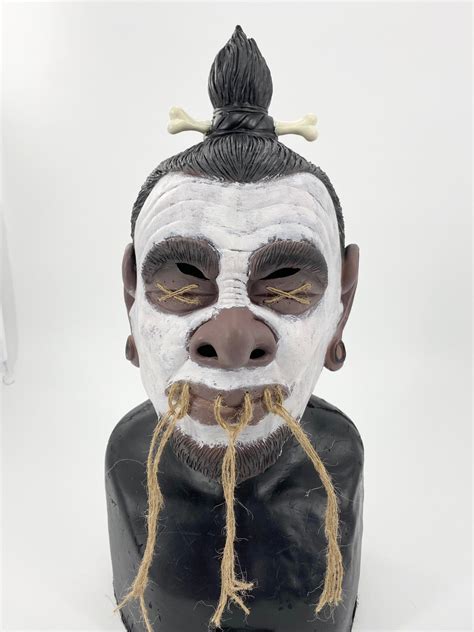 Shrunken Head Mask Tsantsa Tribal Leader Costume Accessory Etsy