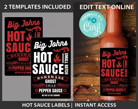 Sauce Labels Templates