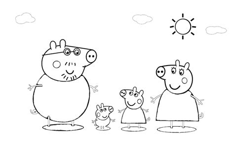 Ecco perché i disegni da stampare e colorare peppa pig sono così simpatici e divertenti. Peppa Pig e famiglia nel fango disegno da colorare gratis ...