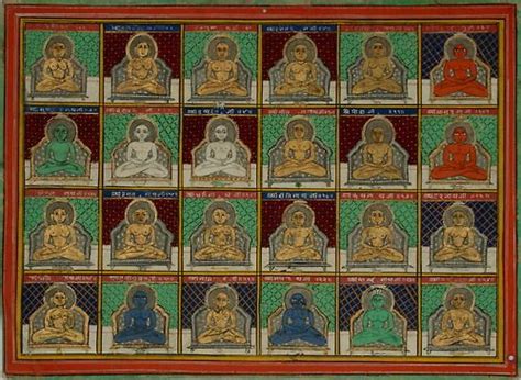 The 24 Jain Tirthankaras Or Jinas Jaipur Circa 1850 Opaque