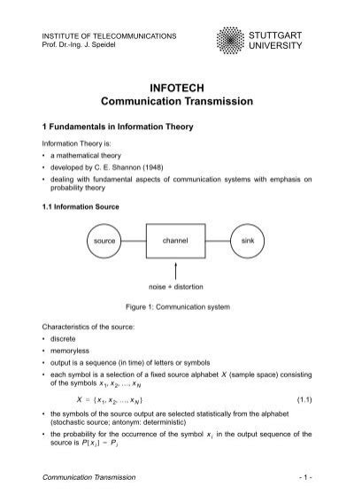 Infotech Fundamentals Communication Transmission Chapter