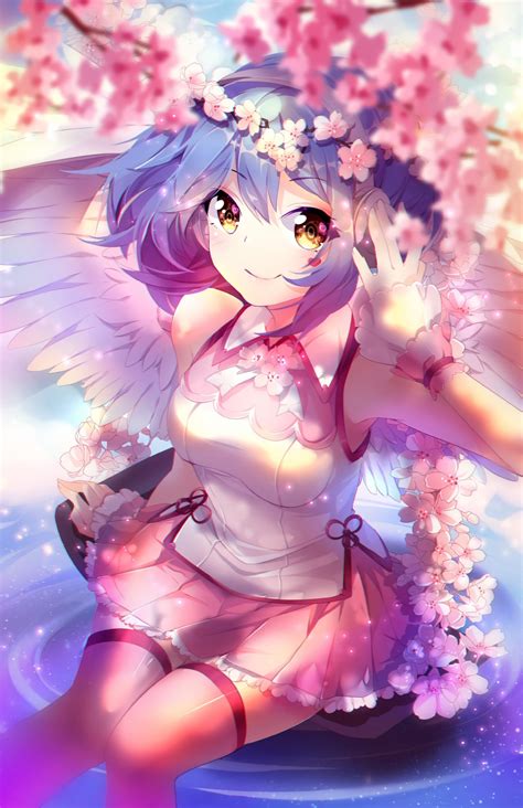 Fondos De Pantalla Ilustración Flores Anime Chicas Anime Pelo