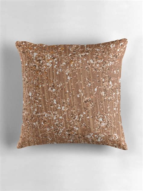 Rose Gold Painted Brushstrokes And Glitter Throw Pillow By Peggieprints