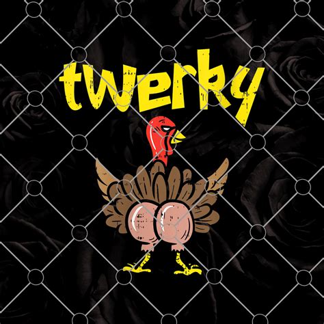 Womens Twerky Turkey Butt Funny Thanksgiving Twerk Dance Pun PNG