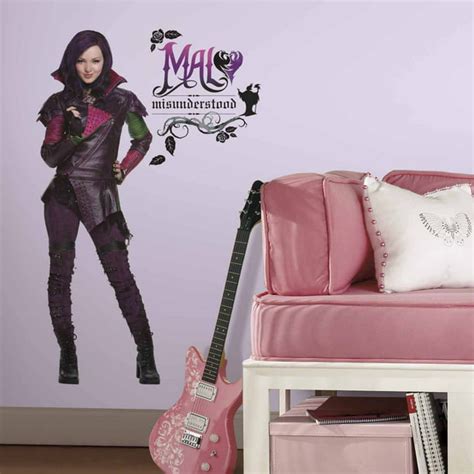 Roommates Descendants Mal Black And Purple Peel And Stick Giant Wall