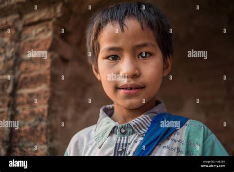 Portrait Of A Young Burmese Boy Bagan Myanmar Stock Photo Alamy