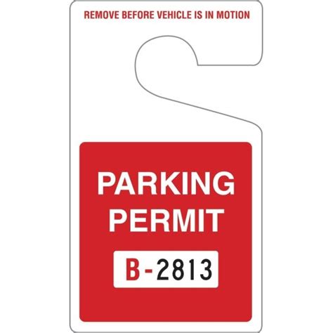 Custom Parking Permit With Front Adhesive 3x2 Month Year Package