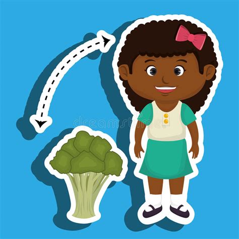 Cartoon Broccoli Vegetable Design Stock Illustration Illustration Of