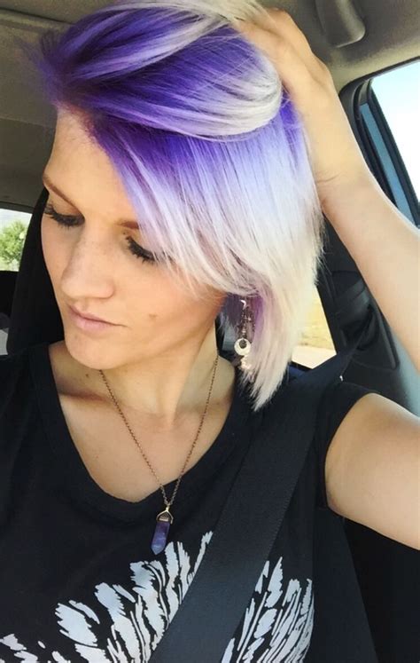 20 Short Hair Ombre Purple Fashion Style