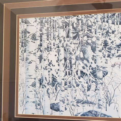 Bev Doolittle Woodland Encounter Art Print Framed Matted 34 X 22