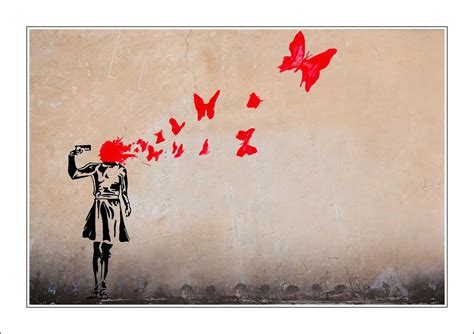 Banksy Butterfly Poster Framed Wall Art Print Picture Home Etsy