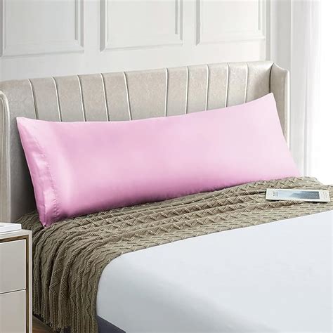 Exq Home Satin Body Pillow Cover 20x54 Inches Pink Body Pillow Pillowcasesuper