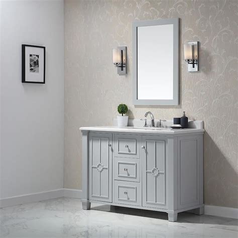 Ove Decors Positano Dove Gray Undermount Single Sink Bathroom Vanity