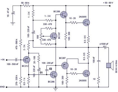 Skema Rangkaian Power Amplifier Watt