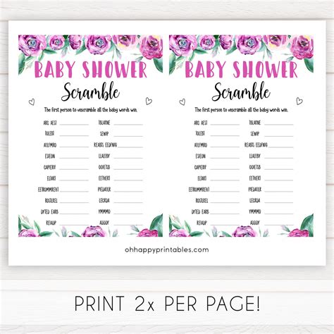 30 Free Printable Baby Shower Games