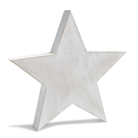 White Washed Star Wood Ornament Large Departments Diy At Bandq